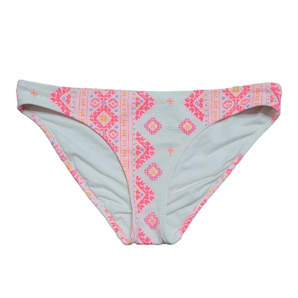 Large Pink and Orange Pattered Full Coverage Swim Bottoms from aerie
